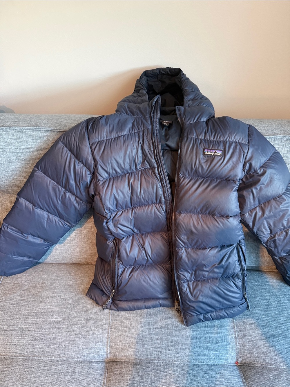 Patagonia Navy Blue Quilted Down Jacket